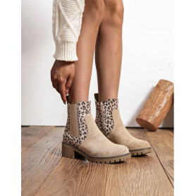 Bottines femme leopard -...