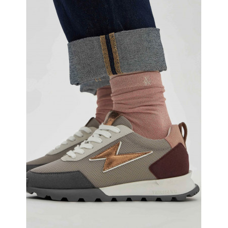 chaussette paillette rose