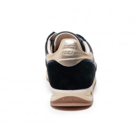 Jogger en cuir et suédine Black & Gold - Back70