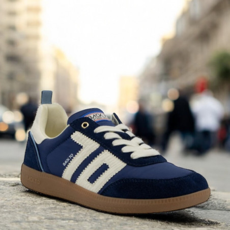 Ghost Femme cuir&nylon Bleu marine - Back70