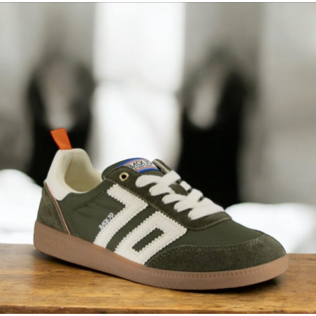 Ghost Femme cuir&nylon olive ligne orange - Back70