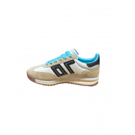 Jogger Femme en cuir beige suédine coffee - Back70