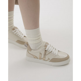 basket monogramme beige or a lacet