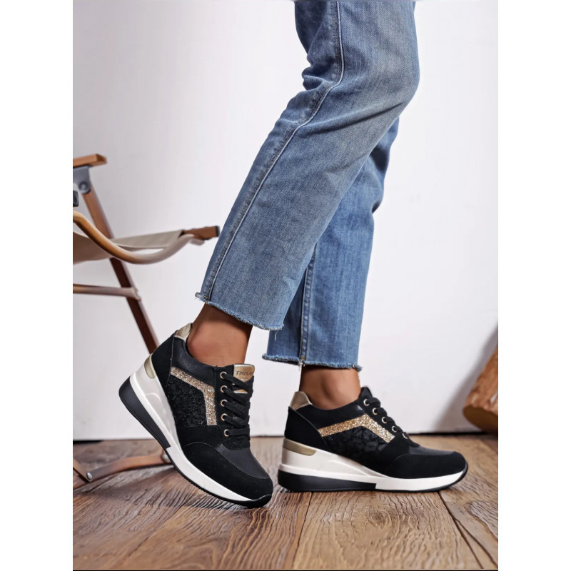 Basket compensée noir - liliane - Findlay