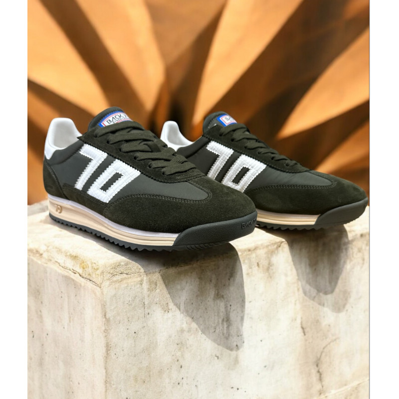 baskets homme olive kaki vert a lacets