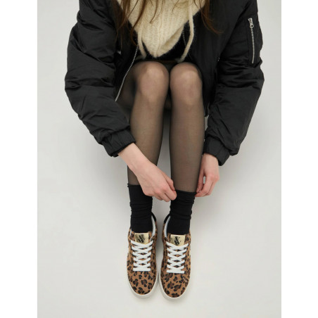 baskets éclair leopard lacets