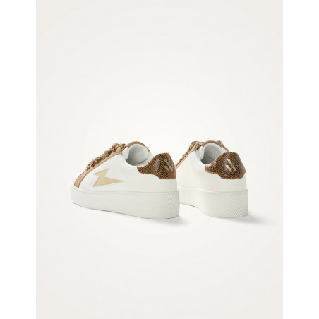 Baskets éclair blanc&camel - Milie - Vanessa Wu
