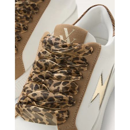 Baskets éclair blanc&camel - Milie - Vanessa Wu