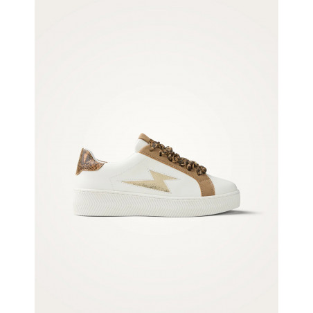 Baskets éclair blanc&camel - Milie - Vanessa Wu