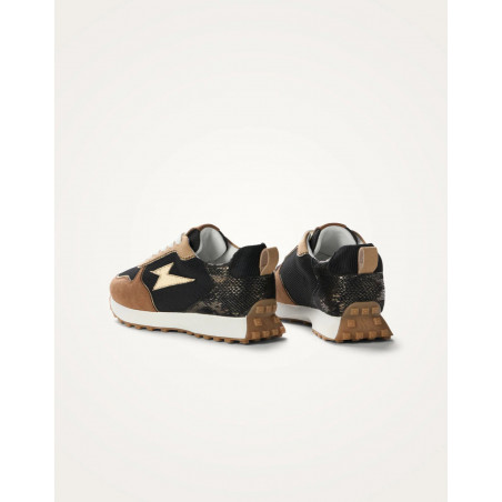 Baskets éclair noir&camel - Lunelle - Vanessa Wu