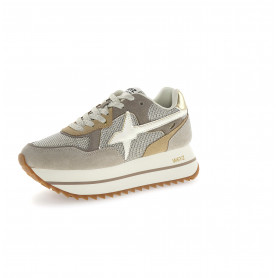 basket femme plate-forme beige lacet