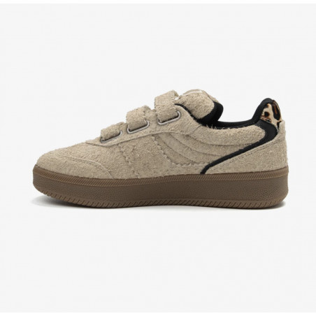 Casual sneakers women Taupe - Légend suede velcro - SJ