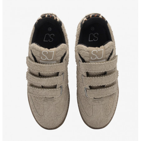 Casual sneakers women Taupe - Légend suede velcro - SJ