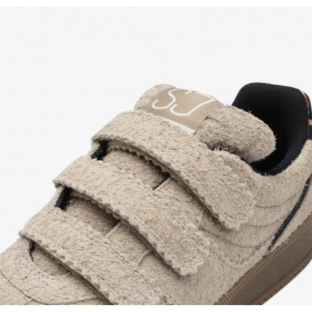 Casual sneakers women Taupe - Légend suede velcro - SJ