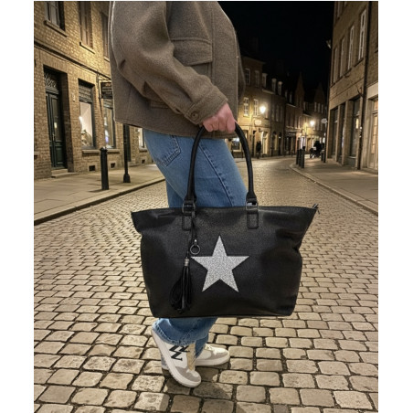 sac, sac cabas, sac école, ville, femme