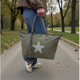 sac, sac a main, cabas, étoile, grandes hanses, bandoulière