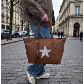 sac, sac a main, cabas, étoile, grandes hanses, bandoulière
