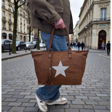 sac, sac a main, cabas, étoile, grandes hanses, bandoulière