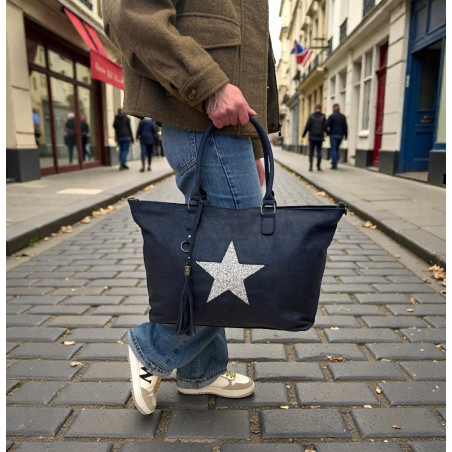 sac, sac a main, cabas, étoile, grandes hanses, bandoulière