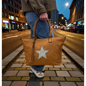 sac, sac a main, cabas, étoile, strass, grande hanses, bandoulière.