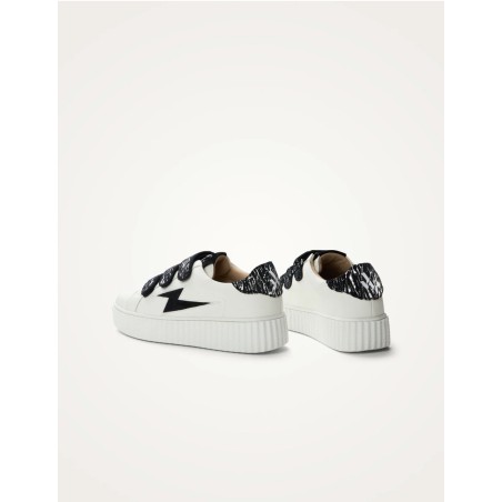 Baskets éclair blanches à scratch zèbre noir - Ingrid - Vanessa Wu