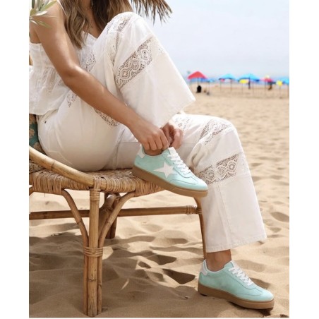 Basket Jun Turquoise Findlay turquoise étoile blanche semelle gomme
 Basket Jun Turquoise - Findlay