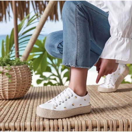 Basket espadrille Capucine Citron Findlay beige crème pour femme