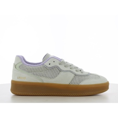 Basket femme SJ Ladies Casual Sneakers Low mint green lila en suède et mesh avec semelle gomme