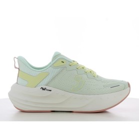 Basket femme SJ Ladies Casual Sport Athletic menthe yellow en jacquard avec semelle EVA + caoutchouc