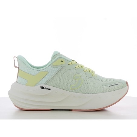 Basket femme SJ Ladies Casual Sport Athletic menthe yellow en jacquard avec semelle EVA + caoutchouc