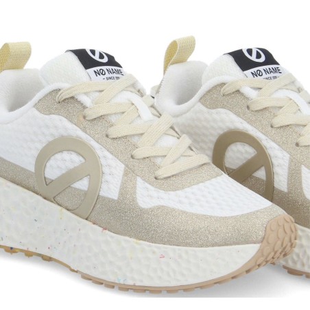 Basket No Name Carter Fly Protect Blanc/Doré pailleté | La Boutique GDR