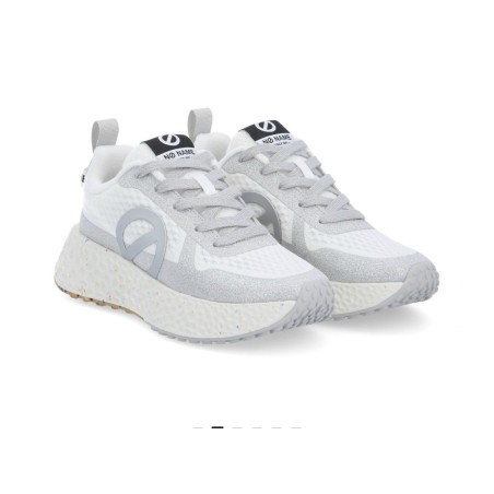 Basket No Name Carter Fly Protect Blanc/Argenté | La Boutique GDR