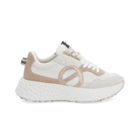 Basket femme No Name Carter Jogger W dove nude en cuir velours et textile avec semelle 5 cm