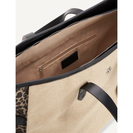 Intérieur du sac Vanessa Wu Bethany Noir avec fermeture zippée et poche intérieure