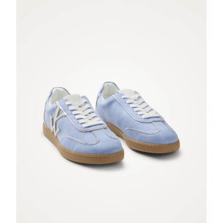 Basket femme Vanessa Wu Monogram Aura Initial bleu ciel vue de face en paire