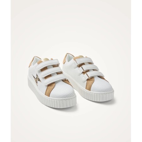Paire de baskets MAGGIE Originals perforées camel et léopard Vanessa Wu