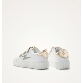 Basket éclair MAGGIE Originals blanc, vert argile et rose gold - Vanessa Wu
