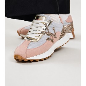 Basket Flow Initial gris bleuté rose poudré glitter gold Vanessa Wu | La Boutique GDR