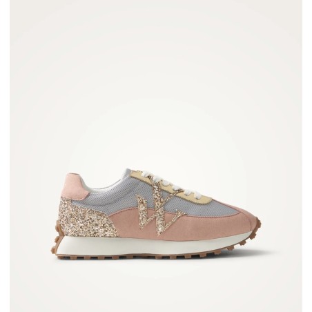 Basket Flow Initial gris bleuté rose poudré glitter gold Vanessa Wu | La Boutique GDR