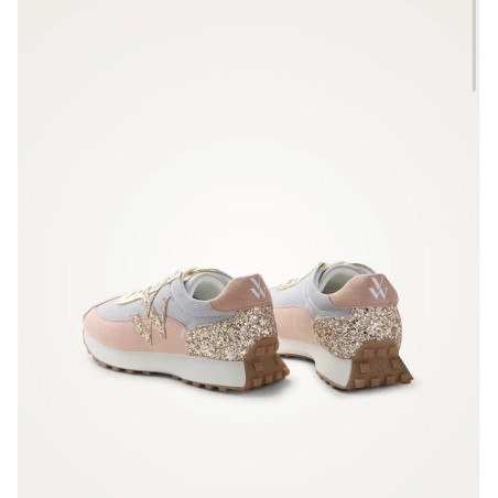 Basket Flow Initial gris bleuté rose poudré glitter gold Vanessa Wu | La Boutique GDR