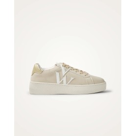 Basket Jane Initials beige et blanc - Vanessa Wu