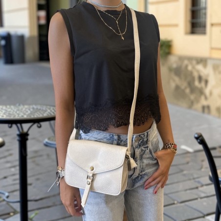 Sac bandoulière Mandoline beige au format compact et élégant