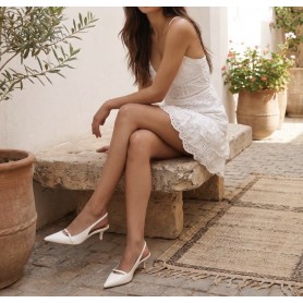 talon femme petit talons blanc