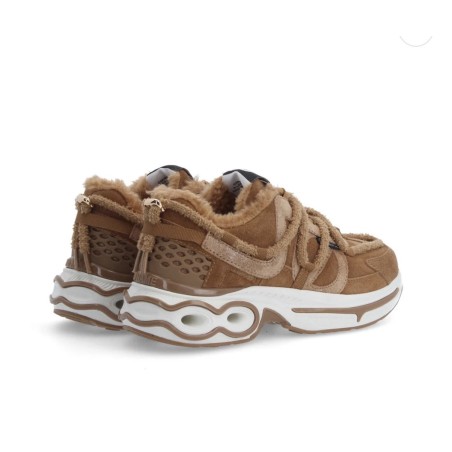 basket lacet femme camel