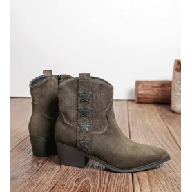 Bottines western kaki à étoiles - Sydney - Findlay