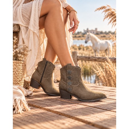 bottines western kaki femme findlay