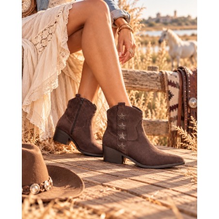 bottines santiags chocolat