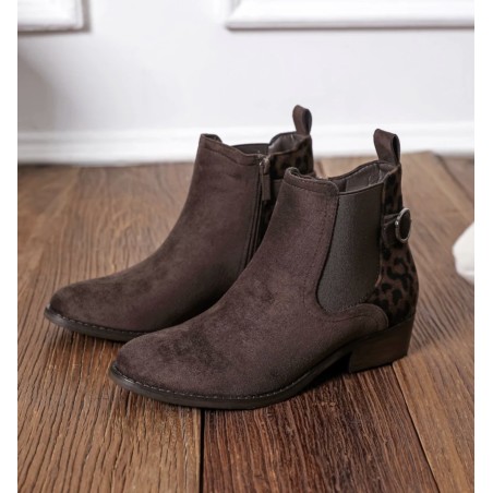 bottines a zip marron chocolat