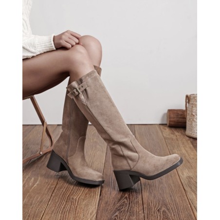 Bottes Aurélia taupe à talon bloc - Findlay