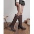 Bottes Aurélia  chocolat à talon bloc - Findlay